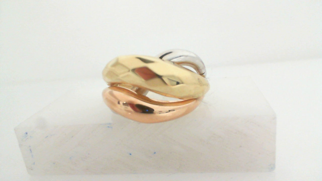 14K Tri Color Ladies Fashion Ring Size 7 3.0Dwt