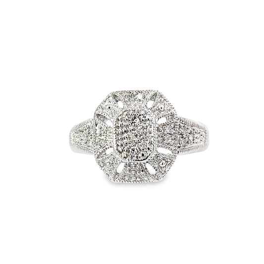 10K White Gold Diamond Fashion Ring Size 7 2.2 Dwt