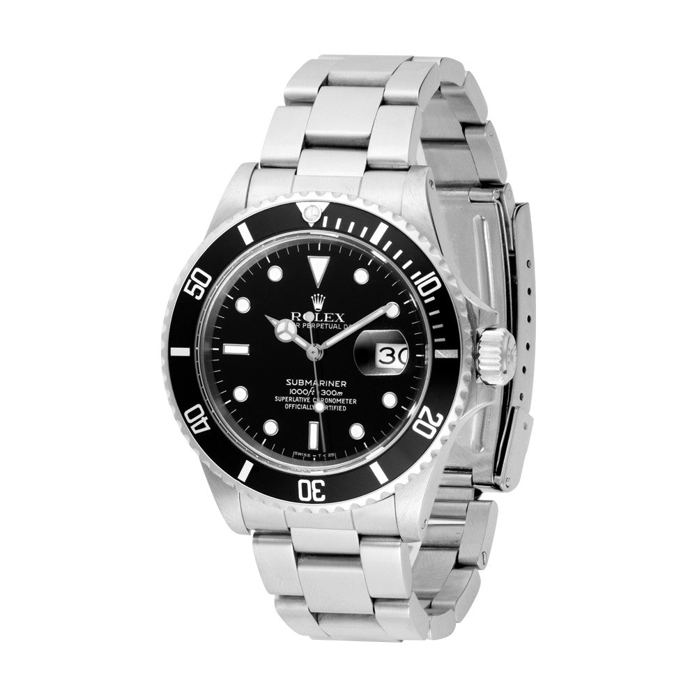 Pre-Owned Scr Rolex Submariner Watch Model 16610 40Mm Black Dial Ss Bracelet