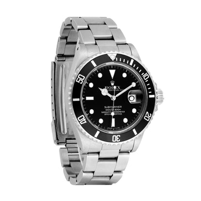 Pre-Owned Scr Rolex Submariner Watch Model 16610 40Mm Black Dial Ss Bracelet