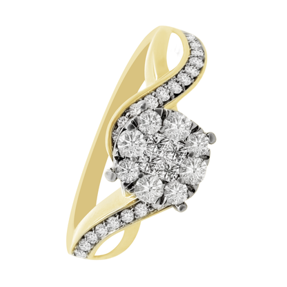 0.40Ctw 10K Yellow Gold Diamond Engagement Ring Size 7 2.4Dwt