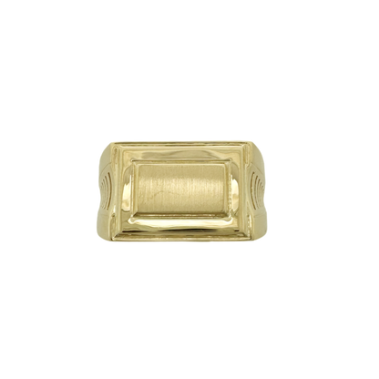 10K Two Tone Mens Cz Fashion Ring Size 13 3.6Dwt