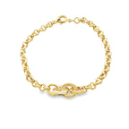 14K Yellow Gold Rolo Link Bracelet 7.5In 2.6Dwt