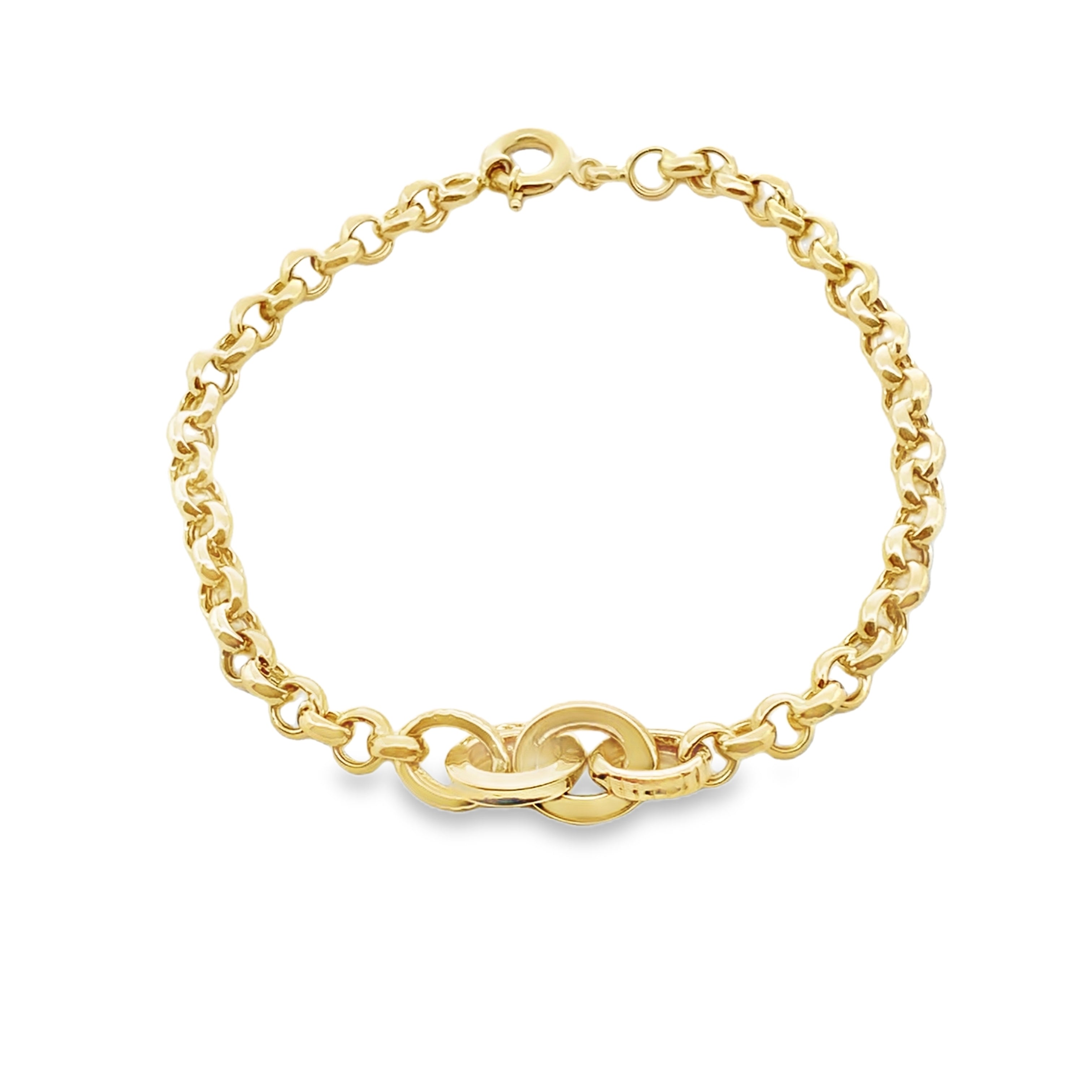 14K Yellow Gold Rolo Link Bracelet 7.5In 2.6Dwt