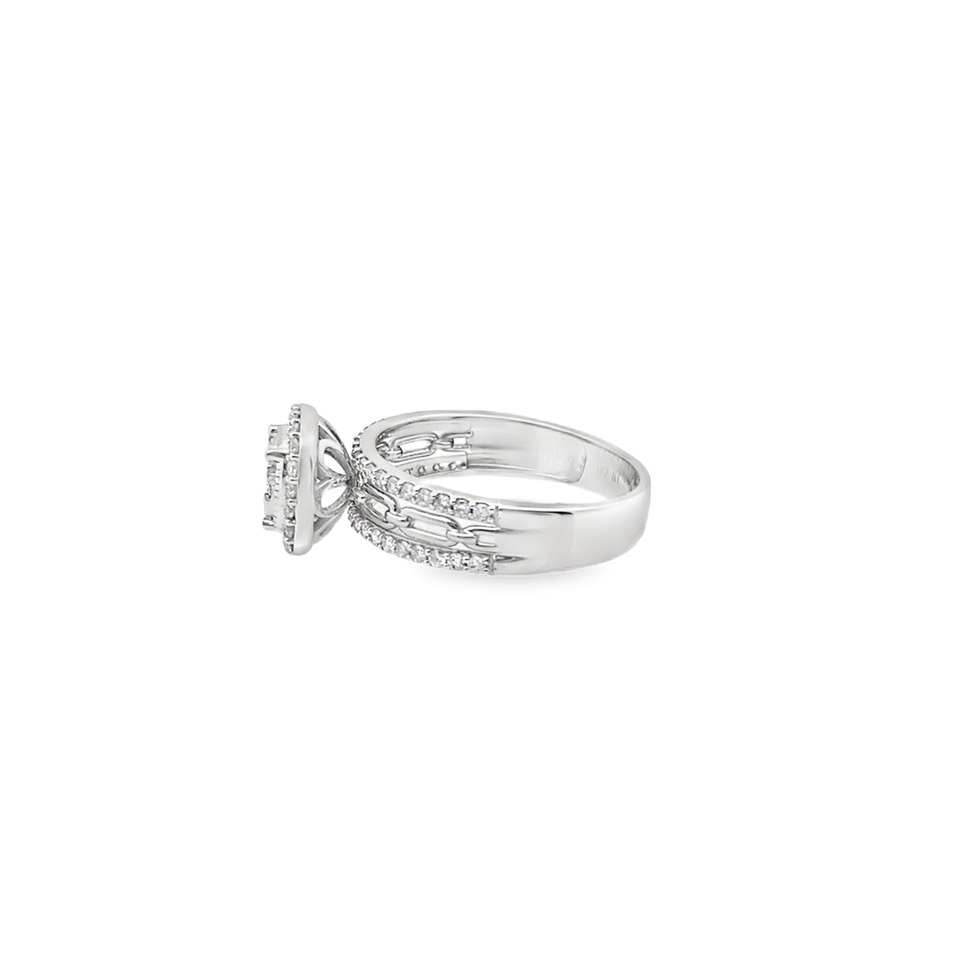0.50Ct 14 White Gold Diamond Engagement Ring Size 7 2.3Dwt