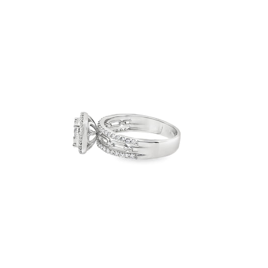 0.50Ct 14 White Gold Diamond Engagement Ring Size 7 2.3Dwt