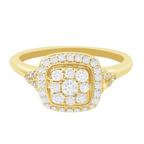 0.33Ctw 10K Yellow Gold Diamond Engagement Rings Size 7 1.7Dwt