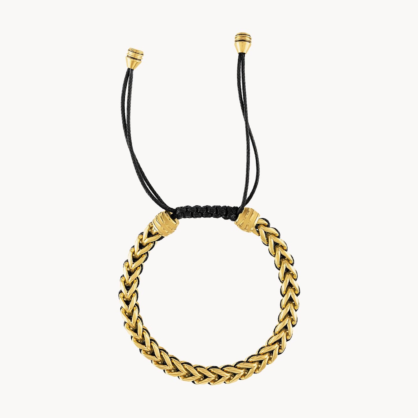 Bulova Classic Bracelet Stainless Steel Gold Tone With Black Cord