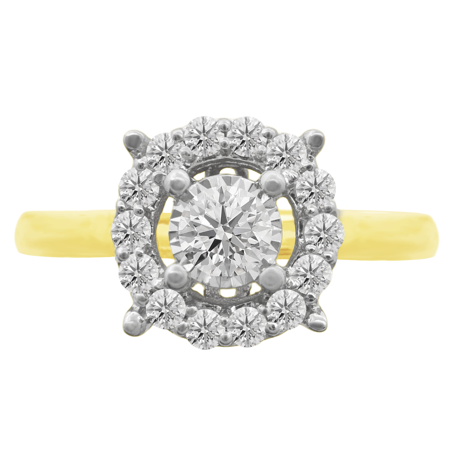 0.15Ctw 14K Yellow Gold Diamond Engagement Ring Size 7 1.2Dwt