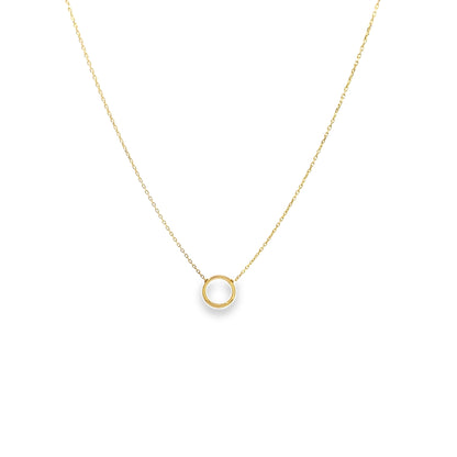 14K Yellow Gold Circle Necklace 18In 0.5Dwt