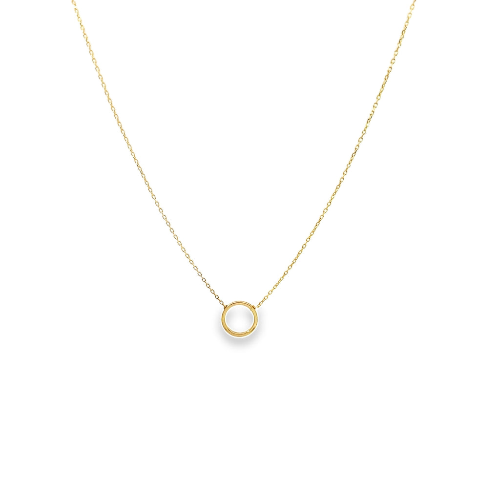 14K Yellow Gold Circle Necklace 18In 0.5Dwt
