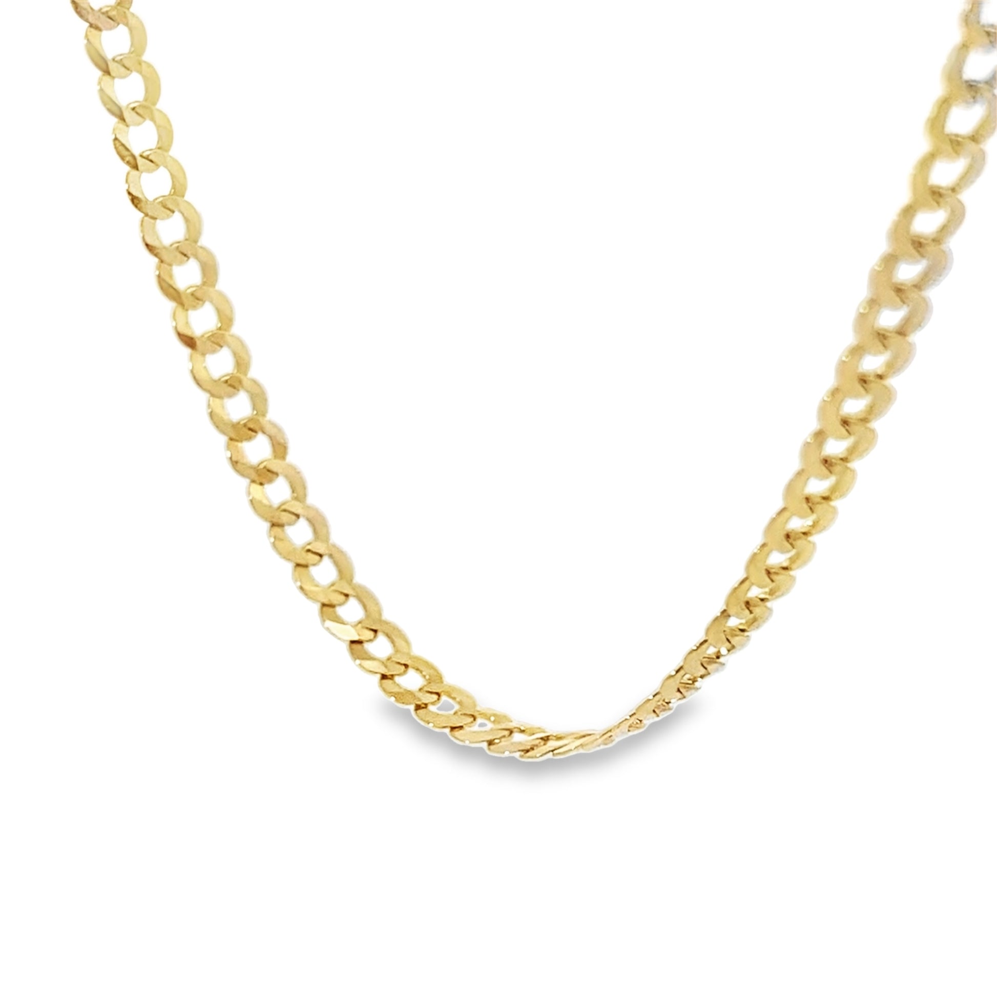 14K Yellow Gold Italian Curb Link Chain 3Mm 22In 3.6Dwt