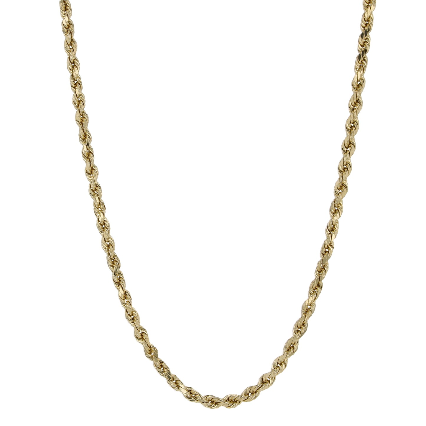 14K Yellow Gold Solid Rope Link Chain 3Mm 23In 9.3Dwt