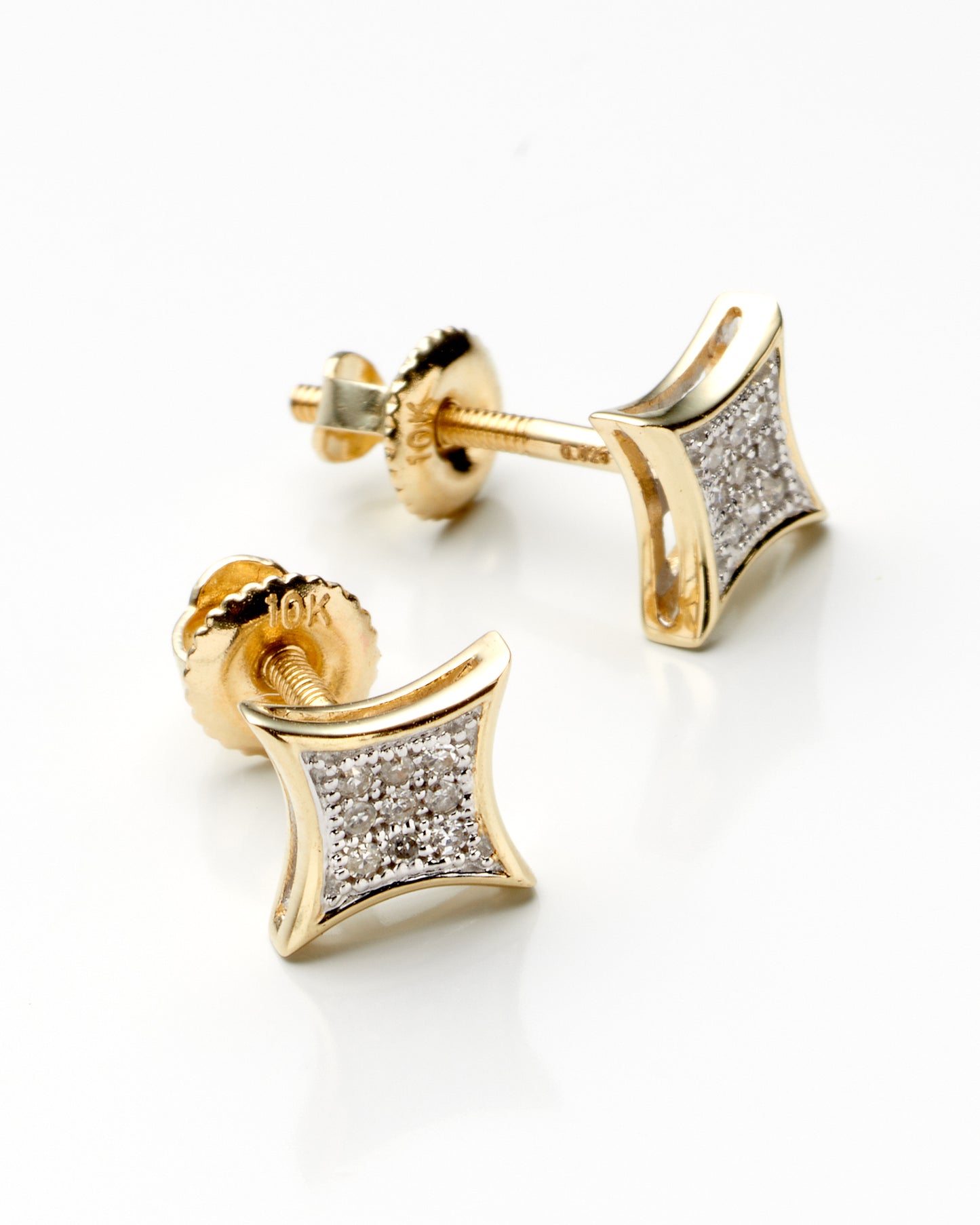 0.05Ctw 10K Yellow Gold Diamond Yuva Kite Stud Earrings