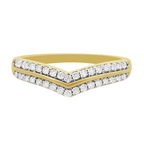0.21Ctw 14K Yellow Gold Diamond Wedding Band Size 7 1.5Dwt
