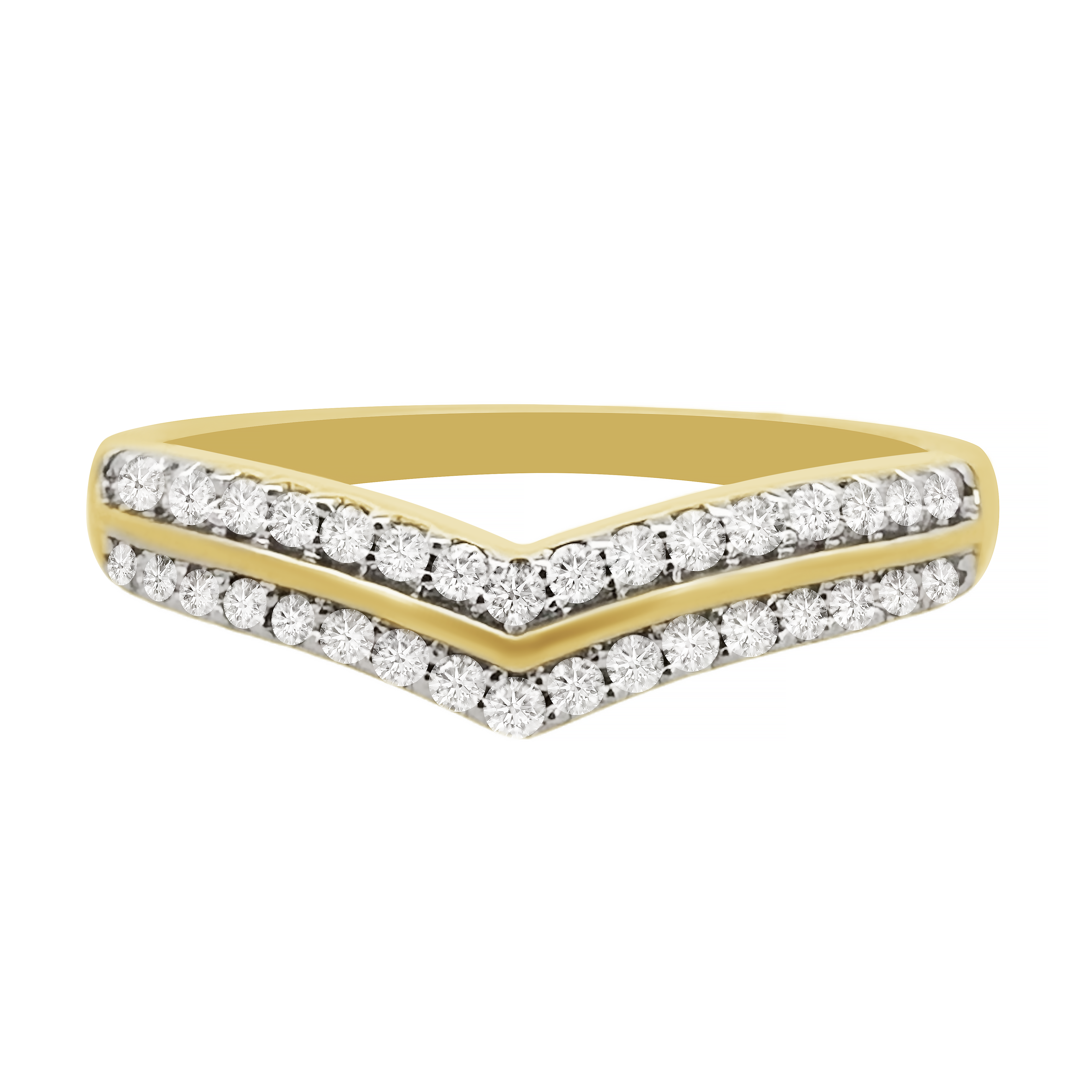 0.21Ctw 14K Yellow Gold Diamond Wedding Band Size 7 1.5Dwt