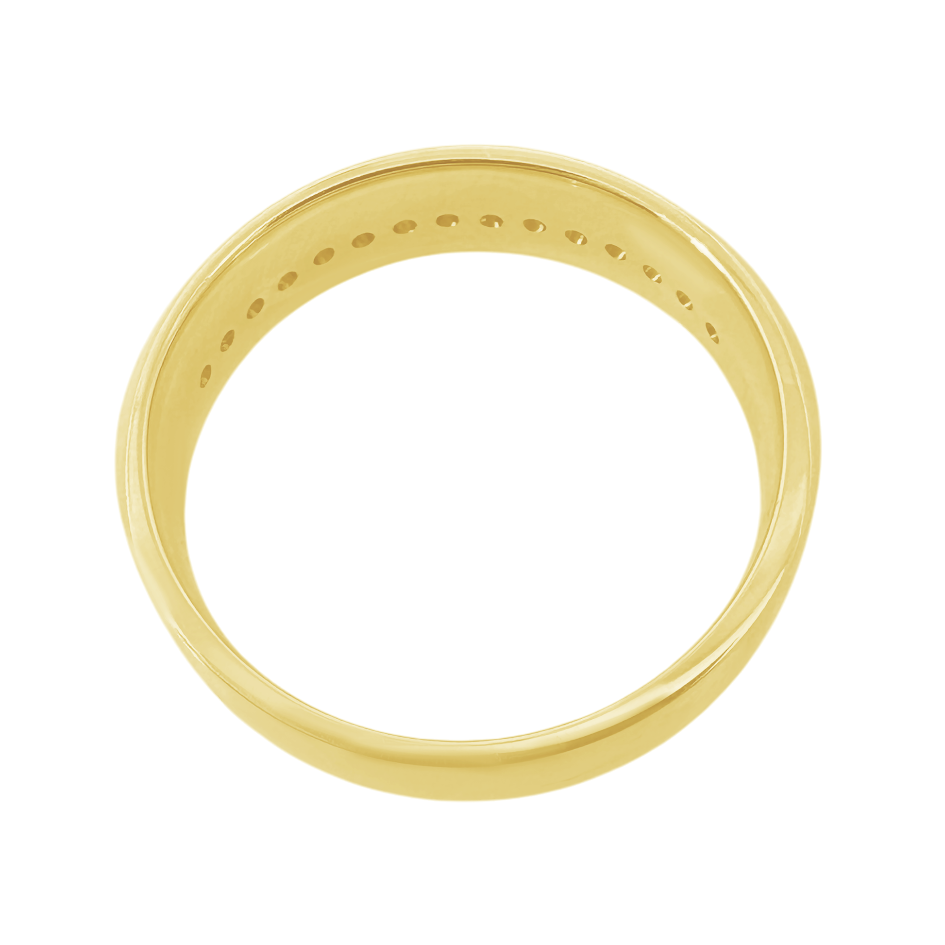 0.25Ctw 10K Yellow Gold Diamond Wedding Band Mens Size 10 3.9Dwt