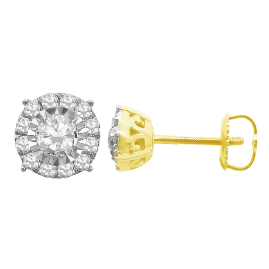 0.52Ctw 14K Yellow Gold Diamond Stud Earrings
