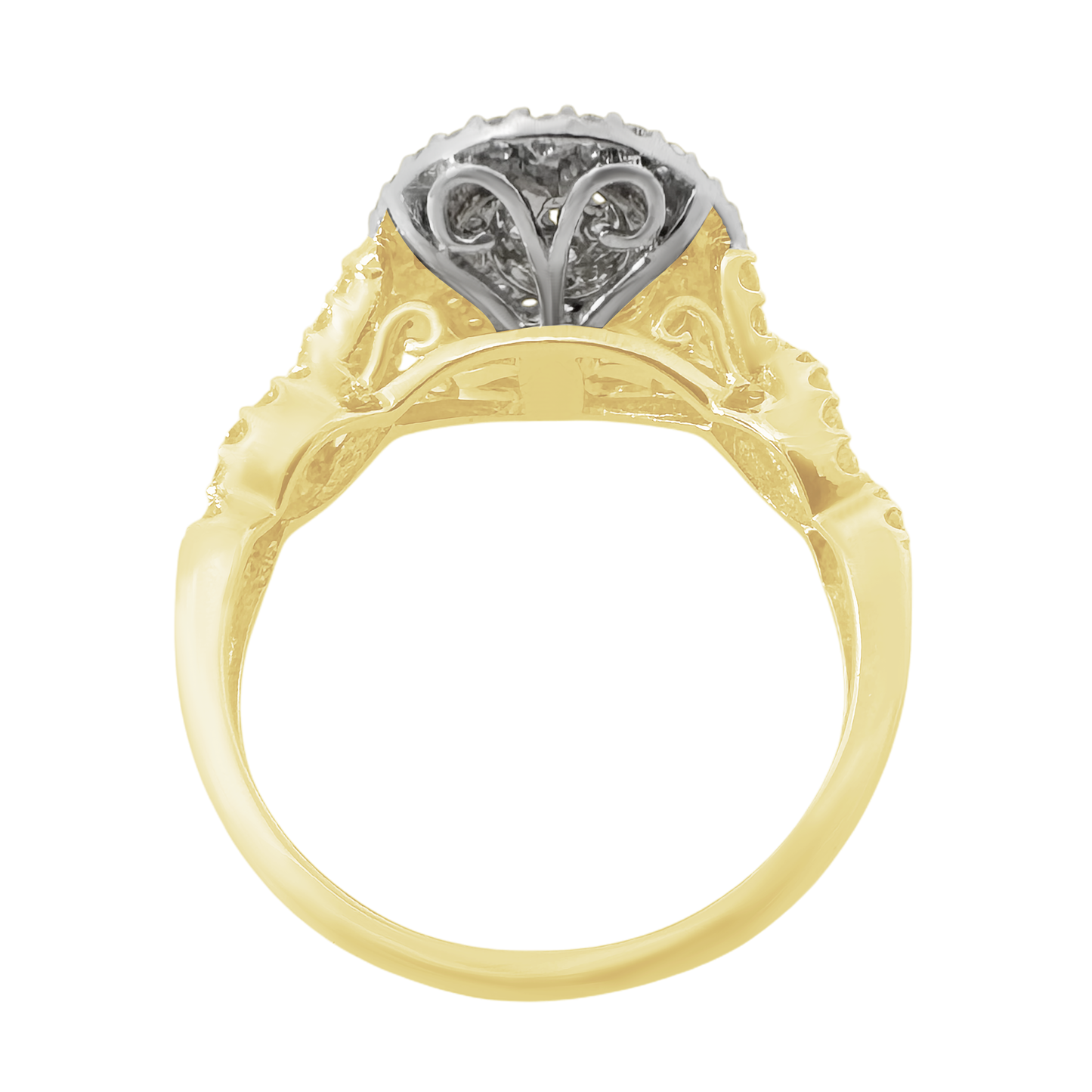 0.63Ctw 14K Yellow Gold Diamond Engagement Ring Size 7 2.2Dwt