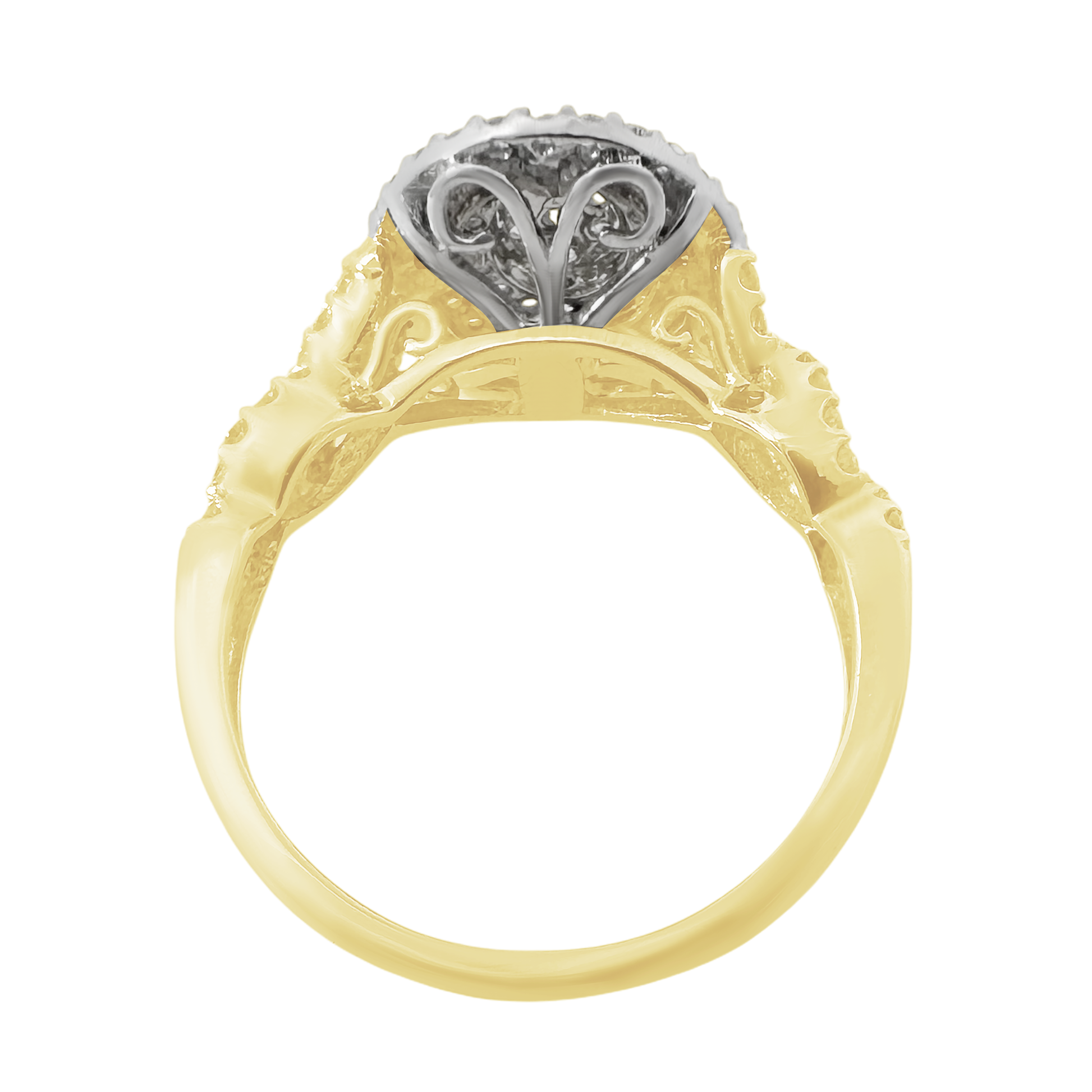 0.63Ctw 14K Yellow Gold Diamond Engagement Ring Size 7 2.2Dwt