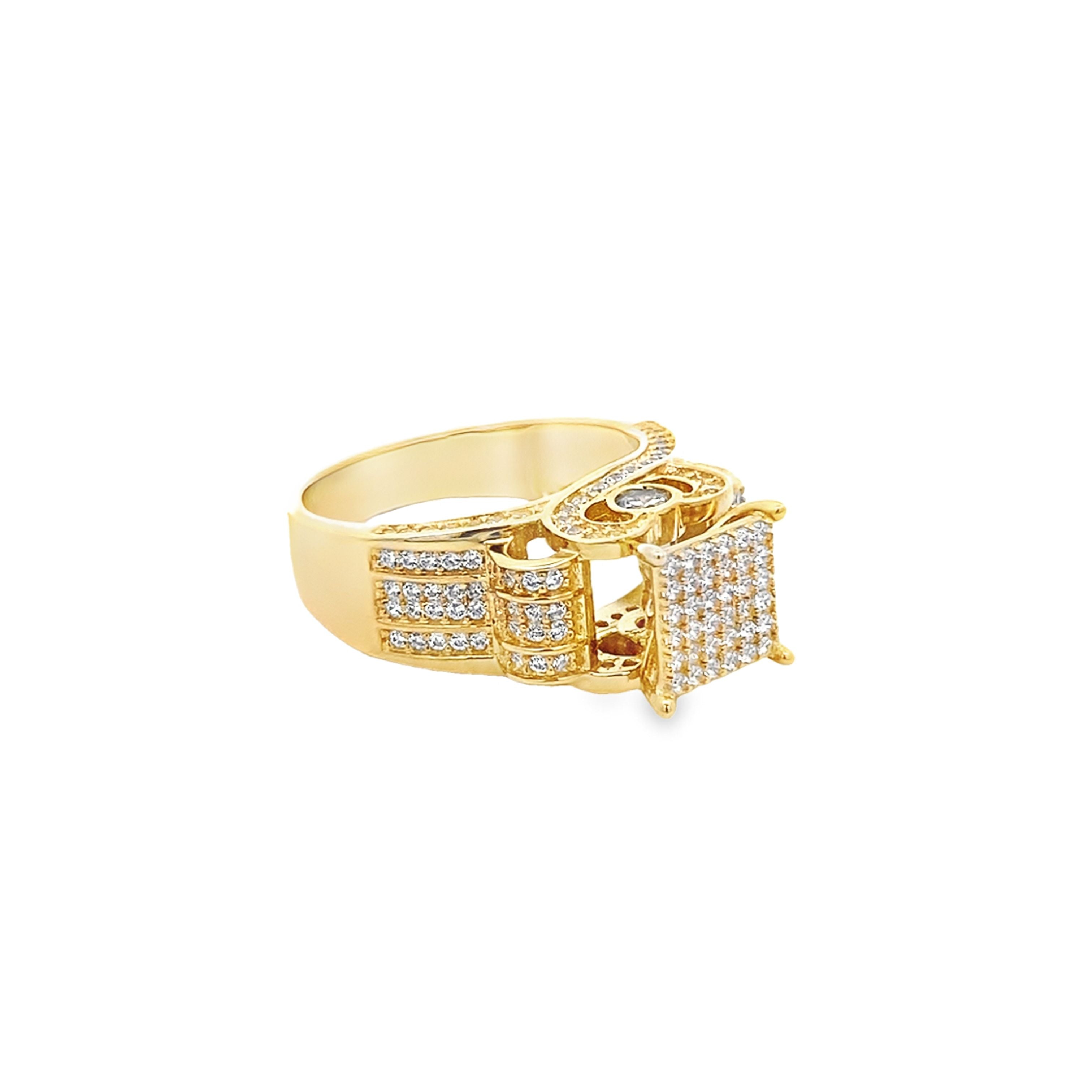 10K Yellow Gold Cz Lds Fashion Ring Size 8 4.0Dwt