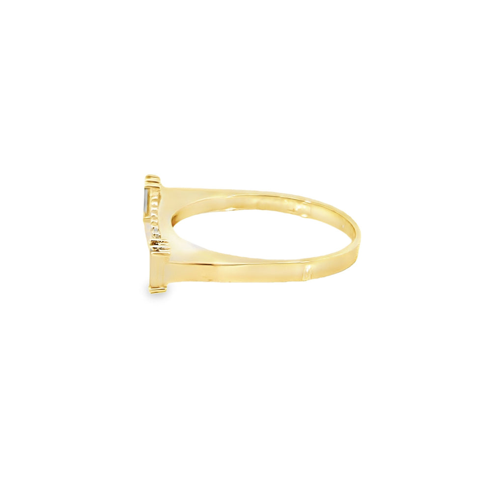 14K Yellow Gold Ladies Flat Bar Ring Size 7 1.4Dwt