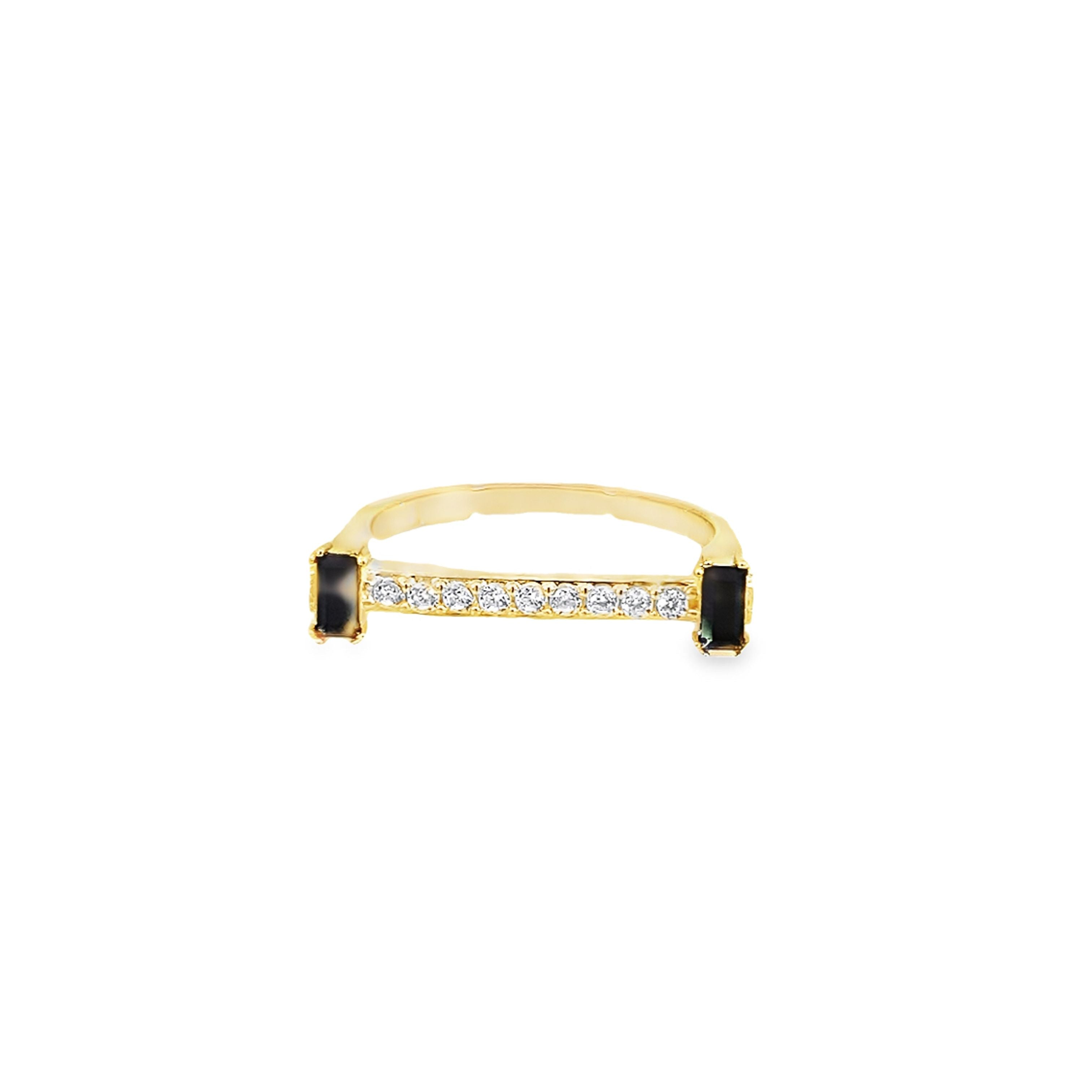 14K Yellow Gold Ladies Flat Bar Ring Size 7 1.4Dwt