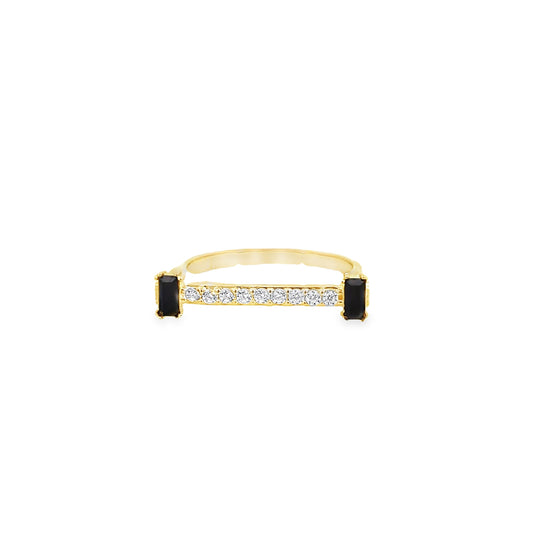 14K Yellow Gold Ladies Flat Bar Ring Size 7 1.4Dwt