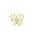 14K Yellow Gold Cz Butterfly Fashion Ring Size 7.5 1.8Dwt