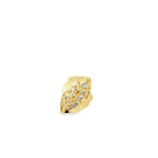 10K Yellow Gold CZ Leaf Style Fashion Ring Size 6.5 2.3Dwt
