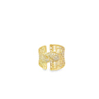 10K Yellow Gold Cz Filigree Design Fashion Ring Size 6.5 1.7Dwt