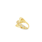 10K Yellow Gold Cz With Design Fashion Ring Size 6.5 1.9Dwt