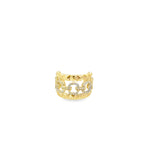 10K Yellow Gold Cz With Design Fashion Ring Size 6.5 2.0Dwt