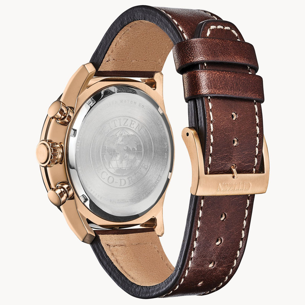 Citizen Mens Avion Watch (CA4213-18L) Blue Dial Brown Straps