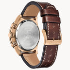 Citizen Mens Avion Watch (CA4213-18L) Blue Dial Brown Straps