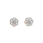 0.50Ctw 14K Yellow Gold Flowers Diamond Stud Earrings
