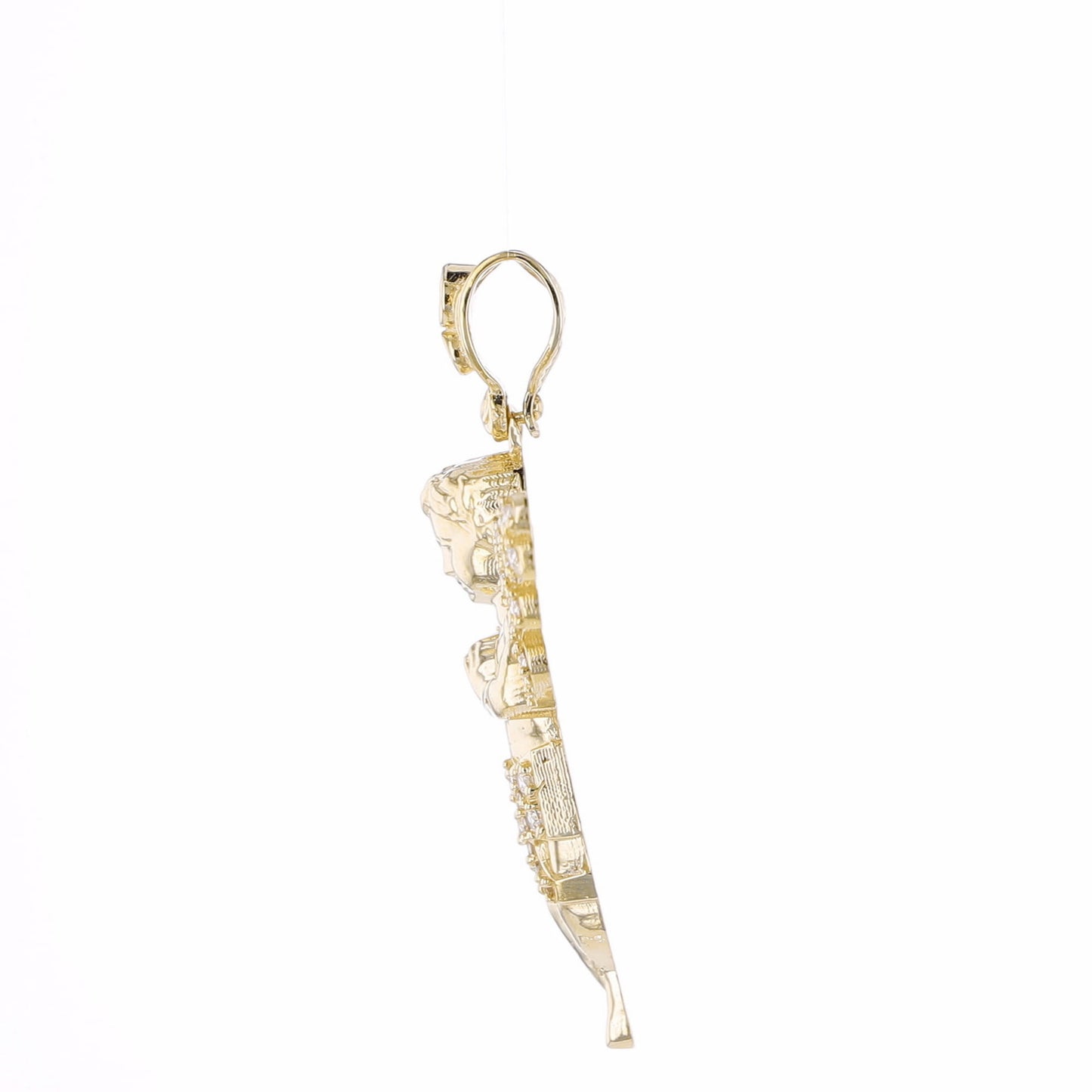 10K Yellow Gold Cz Angel Pendant 4.0Dwt
