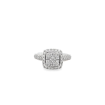1.00Ctw 14K White Gold Diamond Engagement Ring Size 7 4.2Dwt
