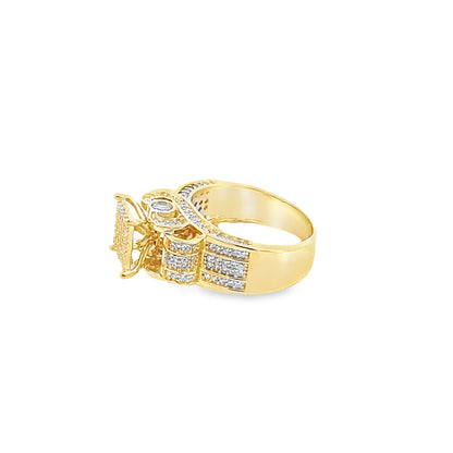 14K Yellow Gold Cz Princess Cut Engagement Ring Size 6.5 4.8Dwt