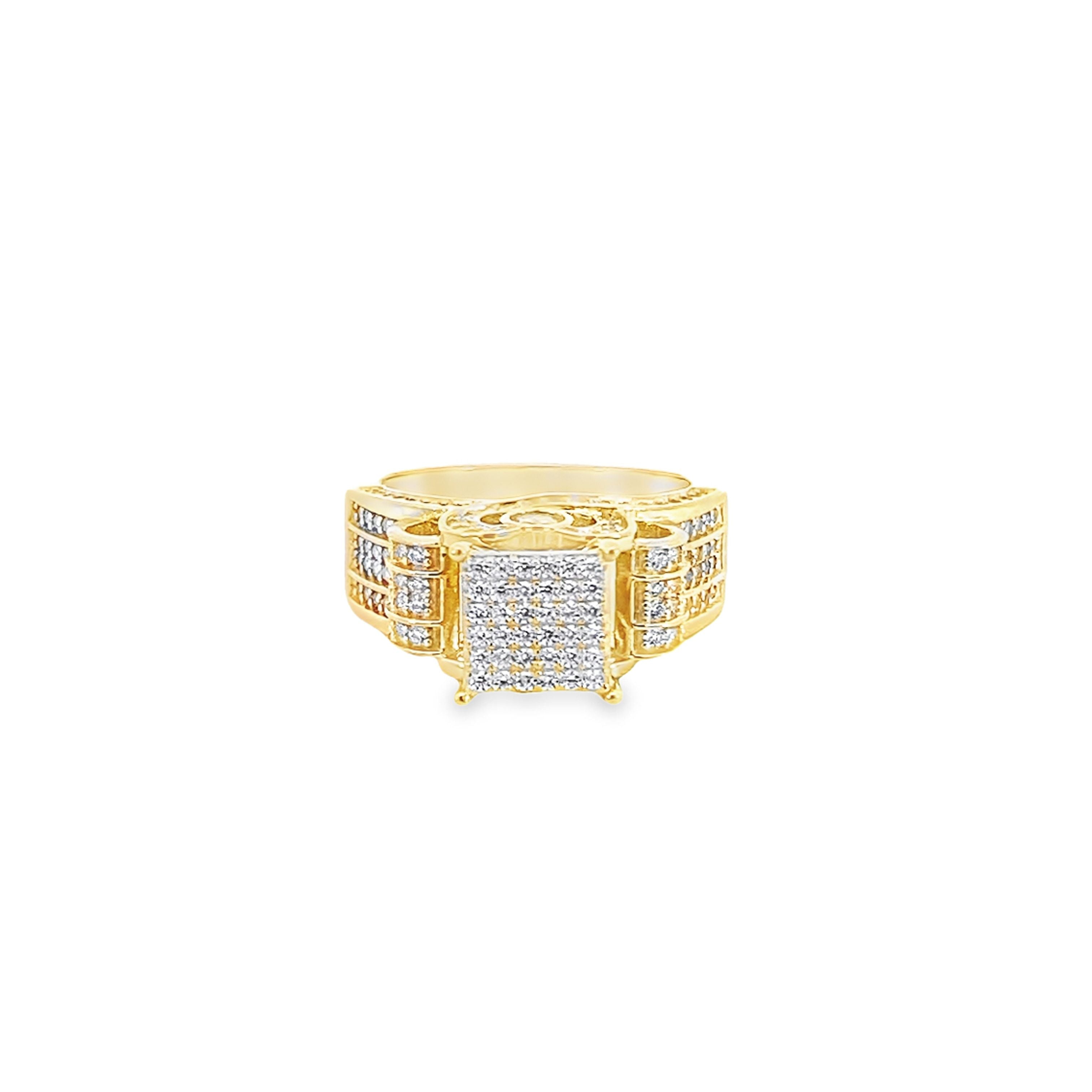 14K Yellow Gold Cz Princess Cut Engagement Ring Size 6.5 4.8Dwt