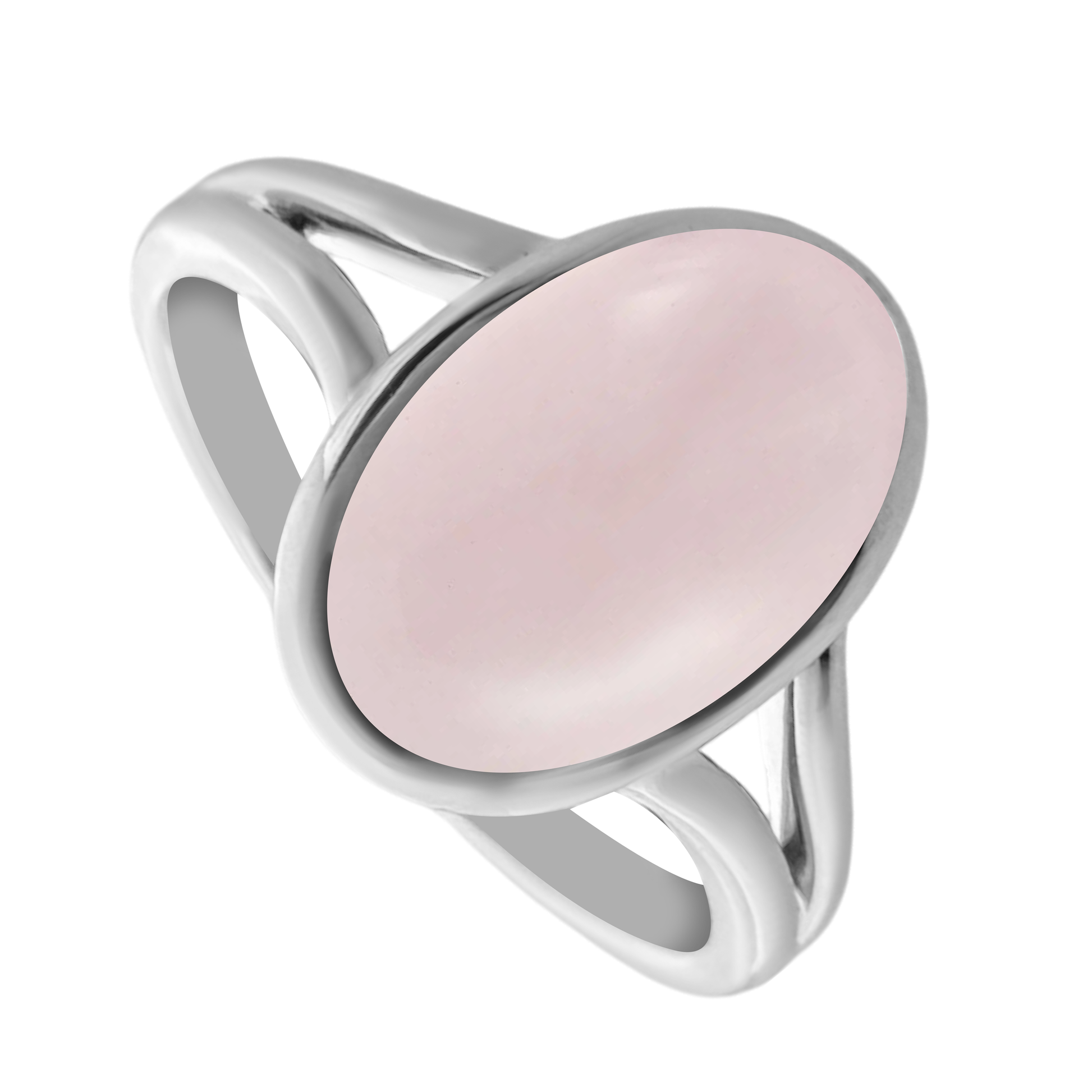 3.02 Rqob 14K White Gold Rose Quartz Ring Size 7 2.6Dwt