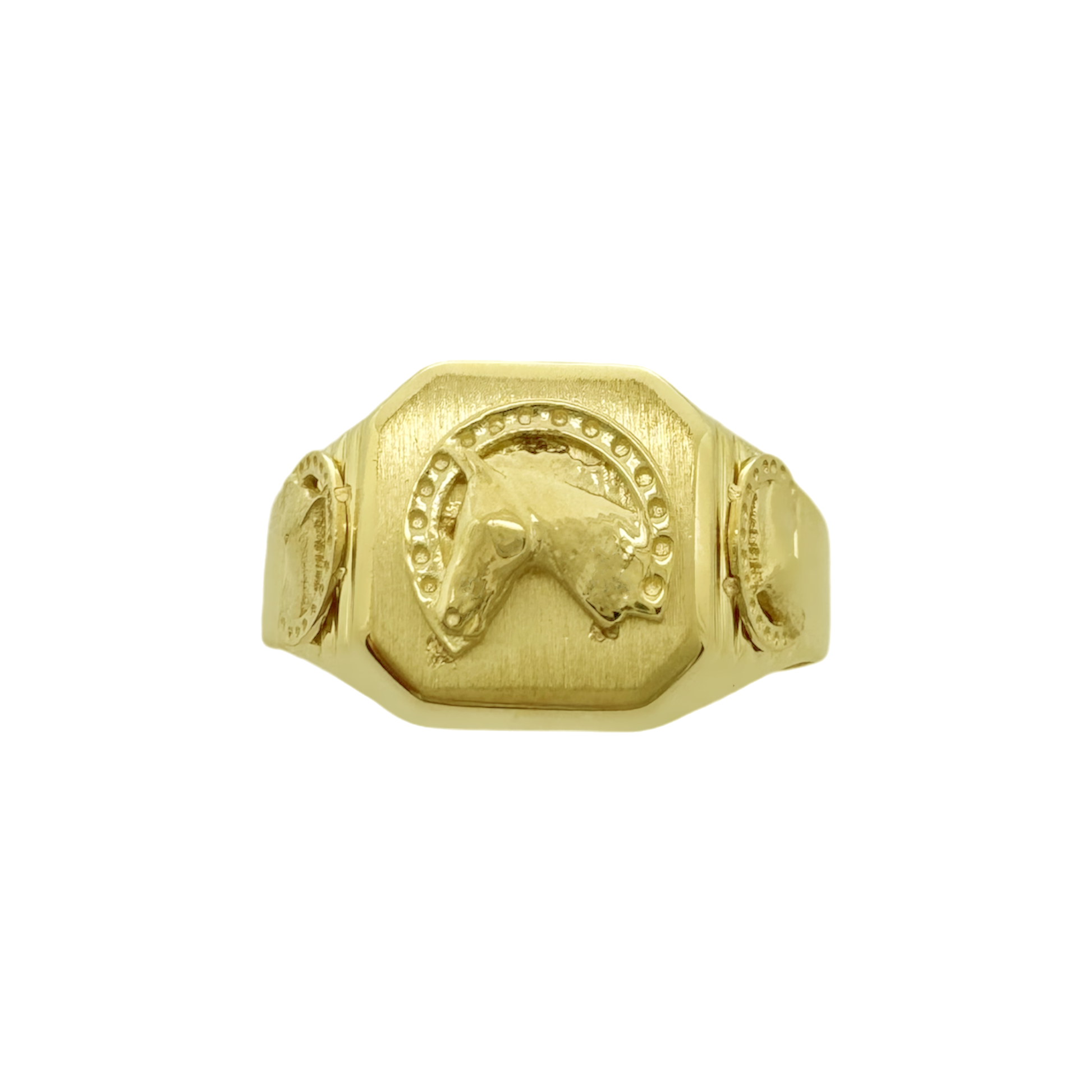 10K Yellow Gold Mens Horse Ring Size 13 2.8Dwt