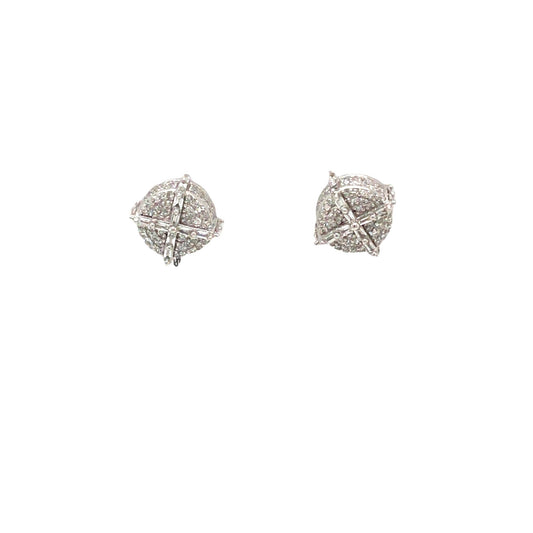 (Uj2)0.46Ctw 14K White Gold Diamond Stud Earrings