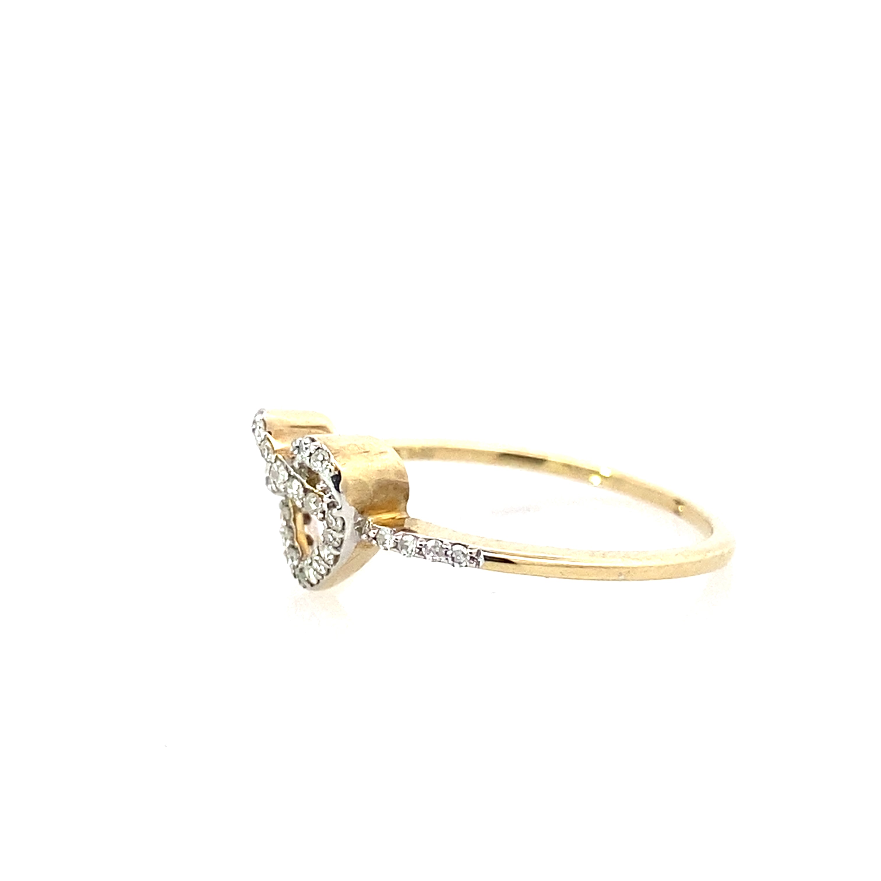 0.15Ctw 10K Yellow Gold Diamond Heart Ring Size 7 0.9Dwt