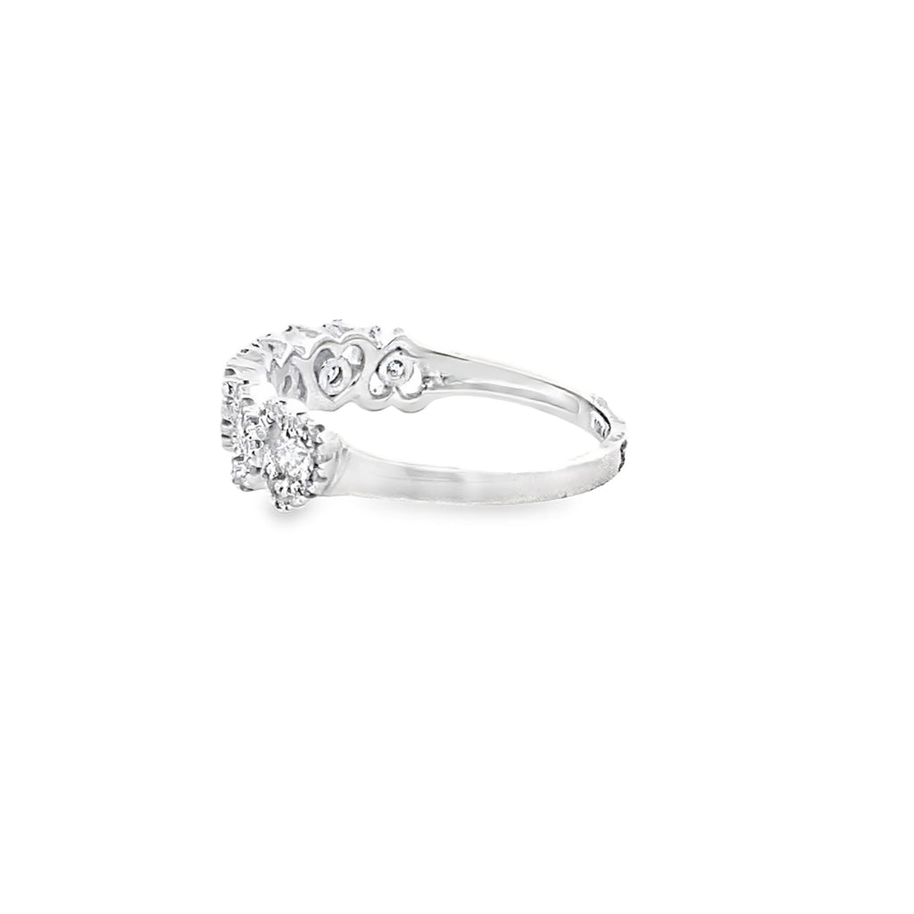 0.50Ctw 10K White Gold Diamond Fashion Ring Size 7 1.5Dwt