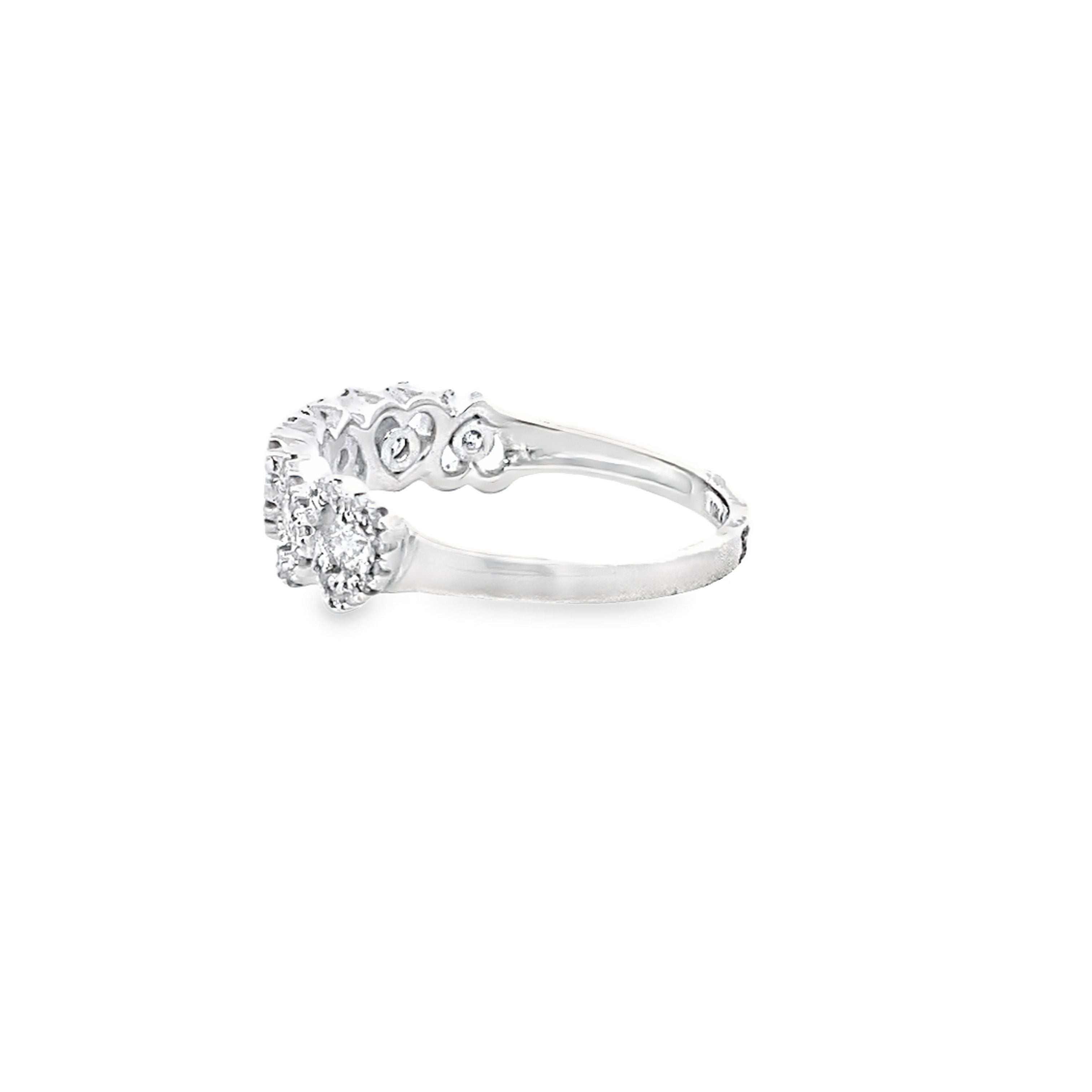 0.50Ctw 10K White Gold Diamond Fashion Ring Size 7 1.5Dwt