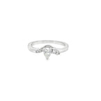 0.33Ctw 14K White Gold Pear Diamond Bridal Ring Set Sz 7 2.0 Dwt
