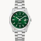 Bulova Surveyor Mens Watch (96B429) Green Dial Silver Tone