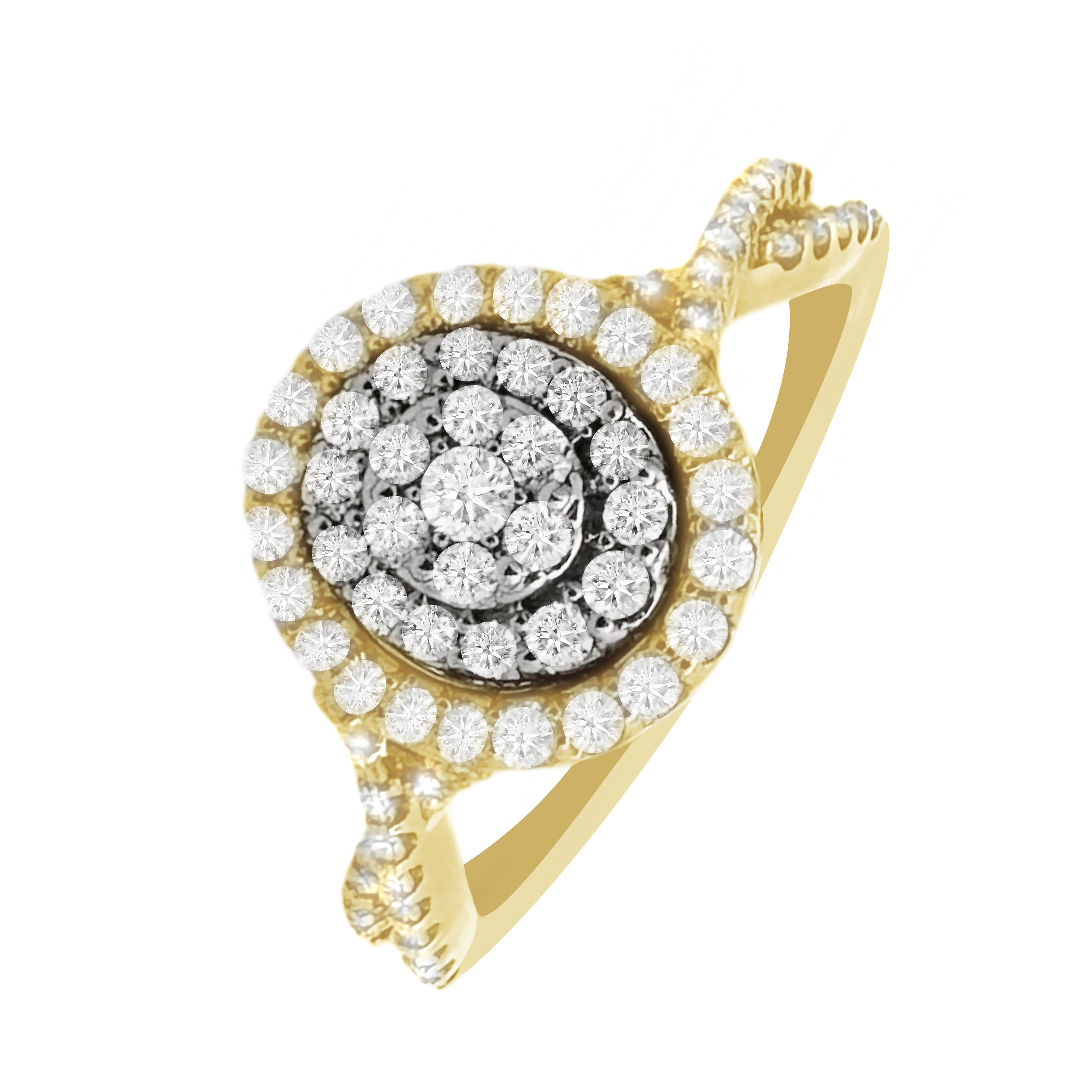 0.50Ctw 10K Yellow Gold Diamond Engagement Ring Size 7 1.9Dwt