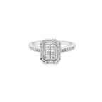 0.35Ct 10K White Gold Diamond Engagement Ring Size 7 1.5Dwt